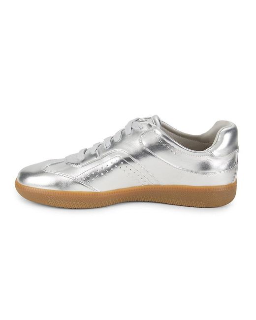 Saks Fifth Avenue White Pl Spunky Metallic Platform Sneakers