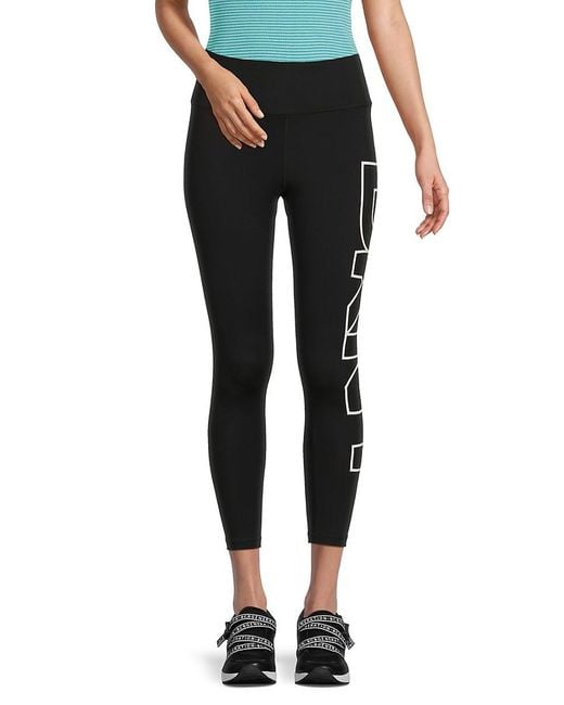DKNY Black Logo Cropped Leggings