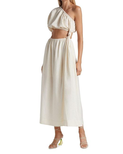 FARM Rio Synthetic One Shoulder Maxi Dress in White | Lyst