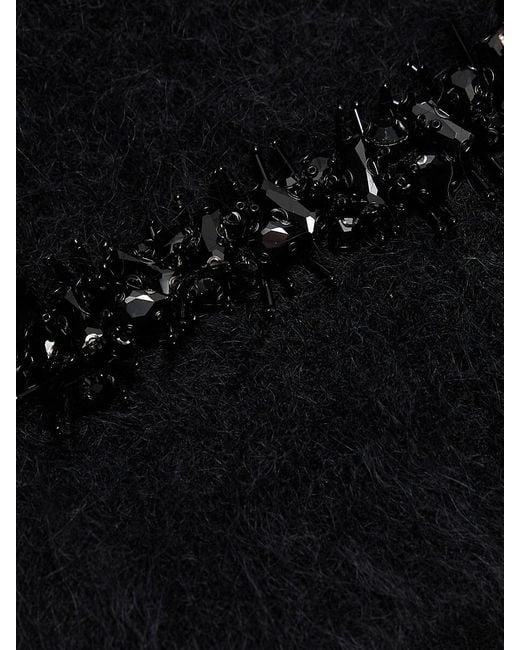 Kobi Halperin Black Madeline Embellished Alpaca-blend Cardigan