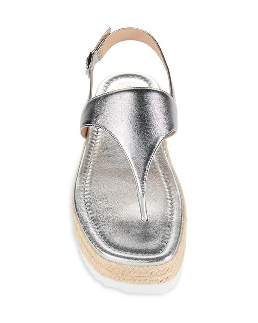 Stuart Weitzman White Flatform Espadrille Sandals