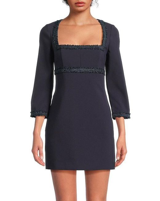 Likely Blue Marlou Embellished Trim Minidress