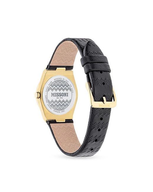 Missoni Metallic Milano 29mm Stainless Steel & Leather Strap Watch