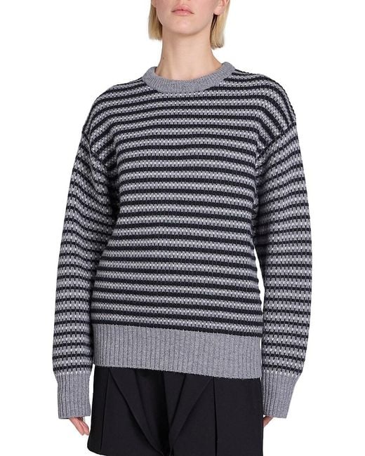 J.W. Anderson Gray Wool Striped Jumper
