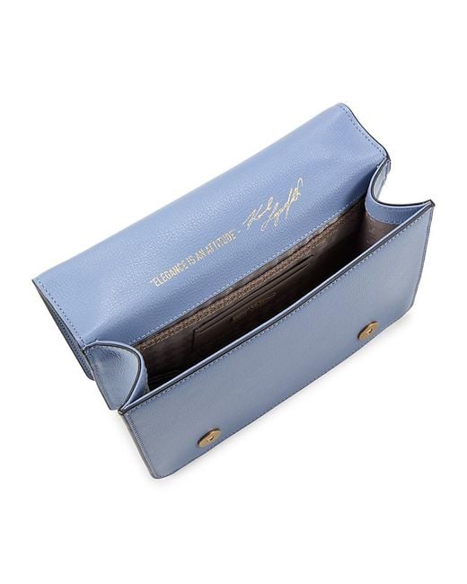 Karl Lagerfeld Blue Simone Leather Two Way Satchel