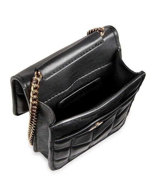 Karl Lagerfeld Black Lafayette Leather Metal Crossbody Bag