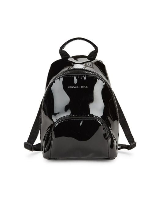 Kendall + Kylie Black Lucy Patent Backpack