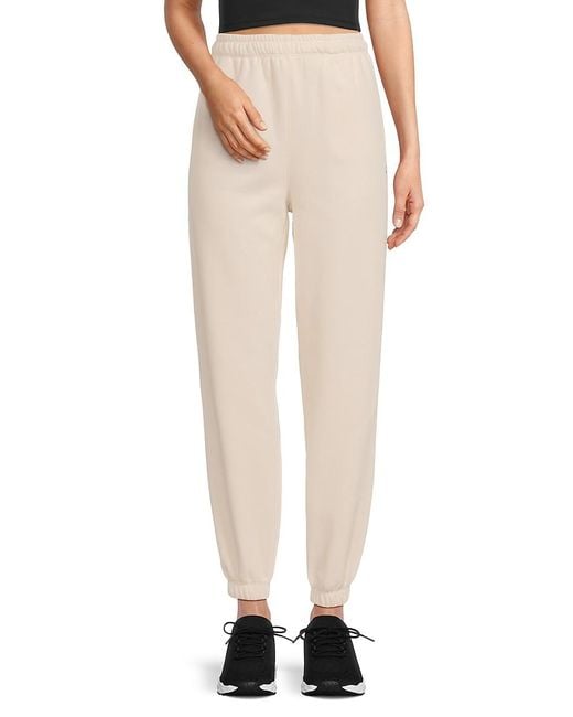 Tommy Hilfiger Natural High Rise Cotton-Blend Fleece Joggers