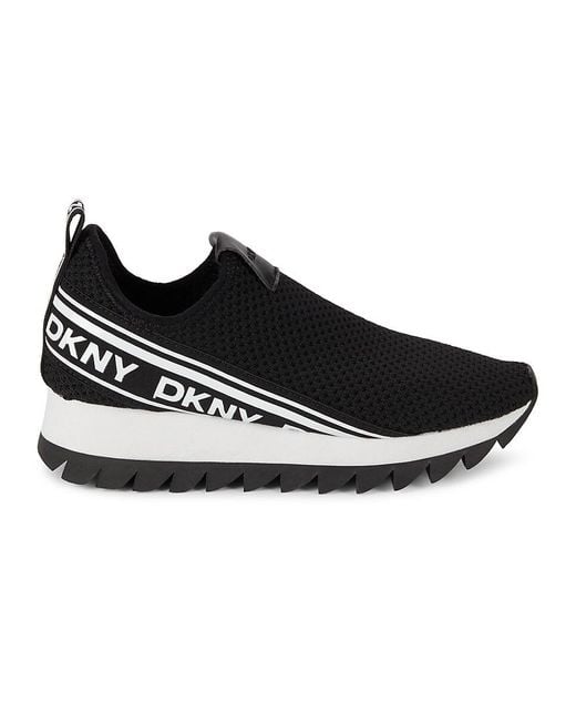 DKNY Black Alani Logo Slip On Sneakers