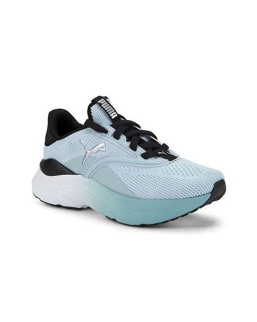 PUMA Blue Softride Mayve Knit Low-Top Sneakers