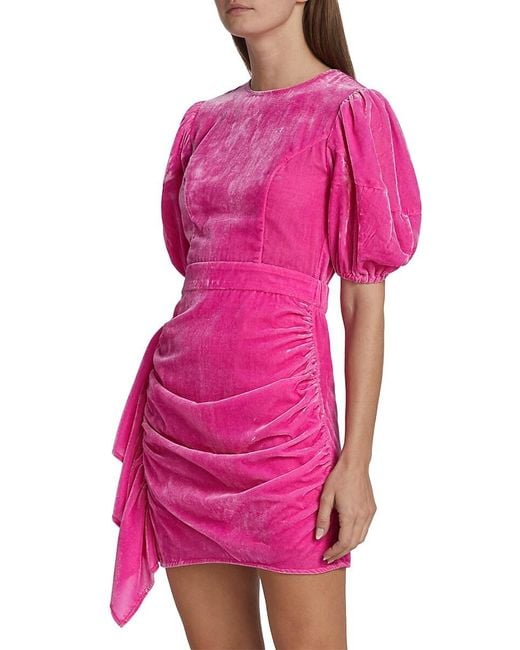 RHODE Pink Pia Velvet Minidress