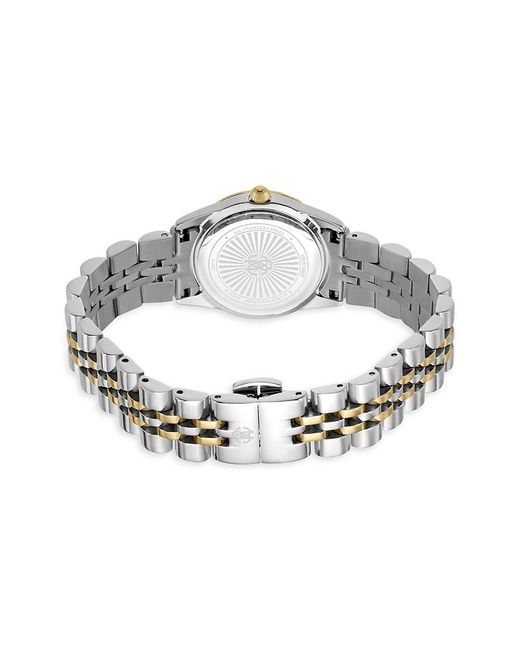 Roberto Cavalli Metallic 28mm Two Tone Stainless Steel & Crystal Bracelet Watch