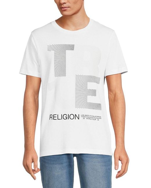 True Religion White Logo Graphic Tee for men
