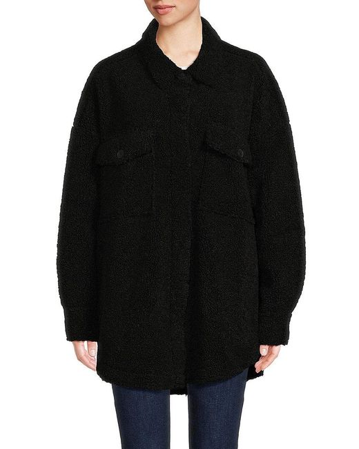 GOOD AMERICAN Faux Fur Jacket in Black | Lyst