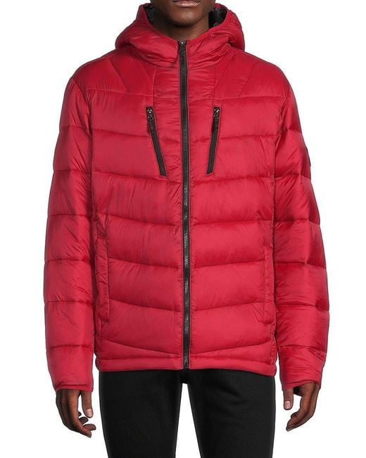 Hawke & Co. Chevron Quilted Packable Puffer Jacket in Red for Men Lyst