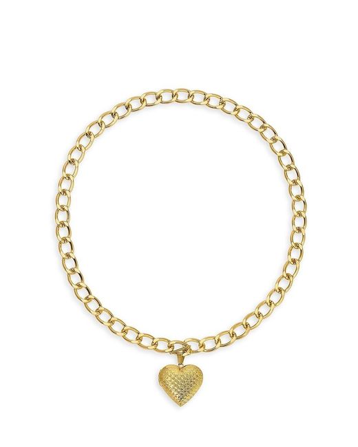 Eye Candy LA Metallic Charlene Goldtone Heart Pendant Necklace