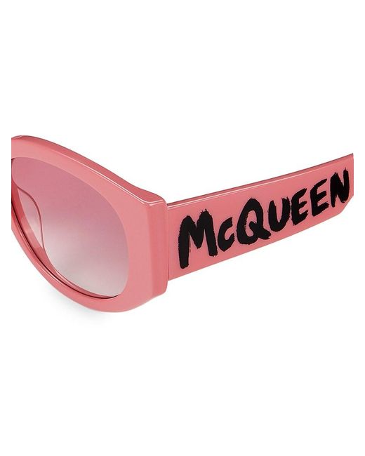 Alexander McQueen Pink 54mm Oval Sunglasses