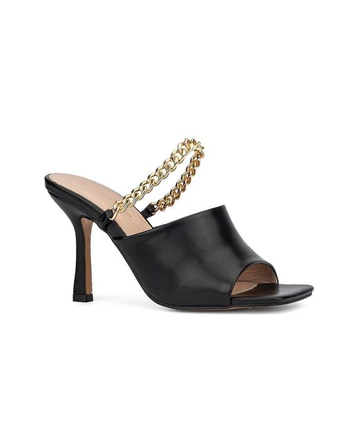 Olivia Miller Chain-trim Sandals in Black | Lyst