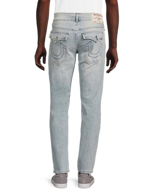 True Religion Blue Geno Flap Skinny Fit Jeans for men