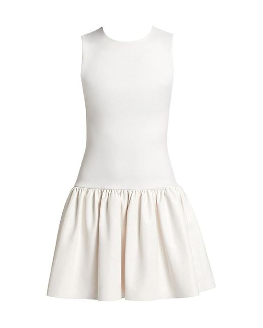 Alice + Olivia Black Ella Faux Leather Minidress