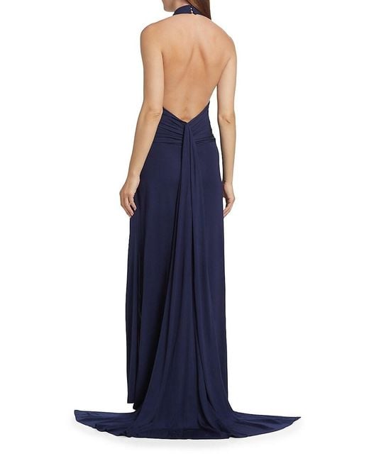 Staud Red Julius High-Slit A-Line Gown