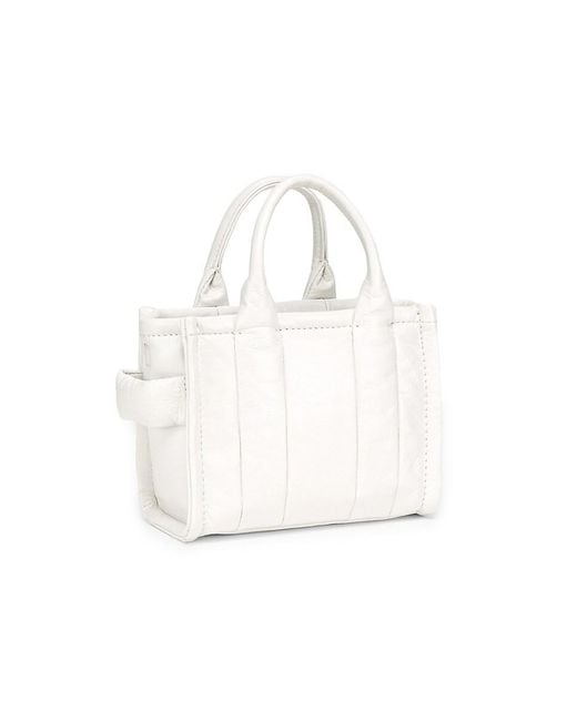 Marc Jacobs White Mini The Tote Bag Leather Tote