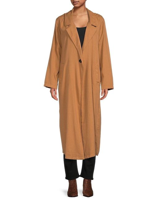 Free People Natural Rae Linen Blend Duster Coat