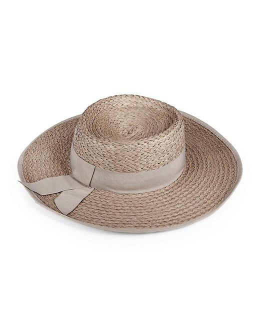 Vince Camuto Gray Straw Gondolier Hat