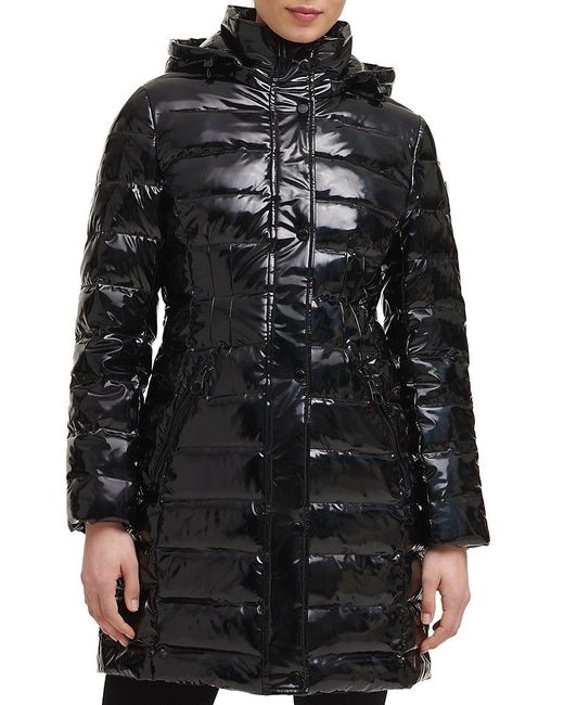 Guess Hooded Puffer Jacket in Black Lyst
