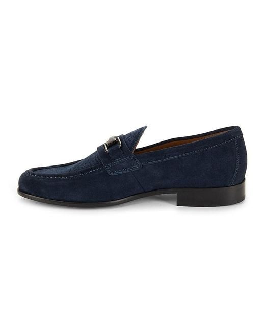 Saks Fifth Avenue Blue Percy Leather Bit Loafers for men