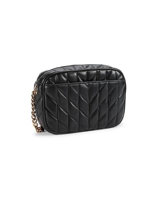 Karl Lagerfeld Black Quilted Leather Crossbody Bag