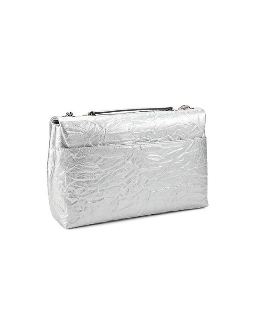 Karl Lagerfeld Gray Lafayette Leather Chain Shoulder Bag