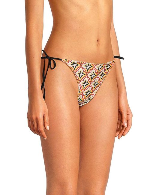 Agua Bendita Orange Alegria Print Bikini Bottom