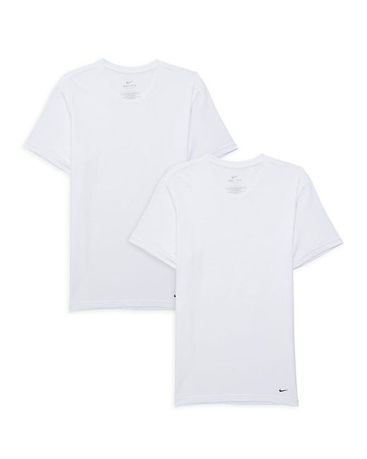 Nike 2-pack Everyday Crewneck Undershirts in White for Men | Lyst