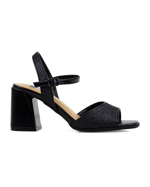 Ninety Union Black Sophia 75Mm Sparkling Block-Heel Sandals
