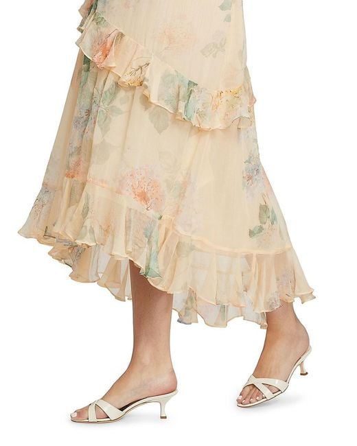Zimmermann Natural Tiered Floral Skirt