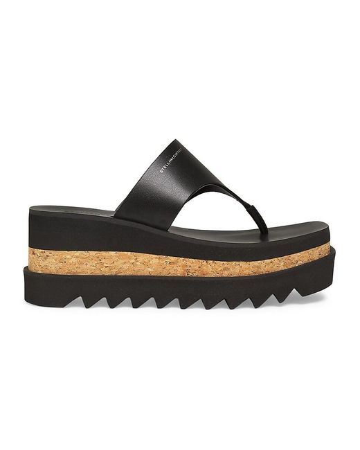 Stella McCartney Black Sneak Elyse 80Mm Platform Wedge Sandals