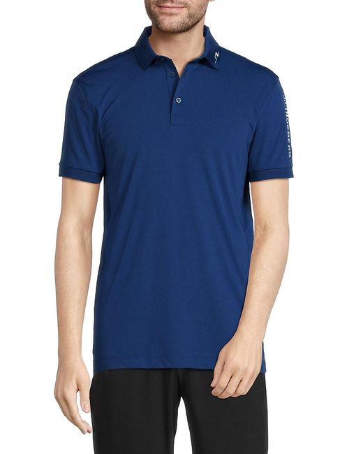 J.Lindeberg Blue J. Lindeberg Tour Tech Logo Polo for men