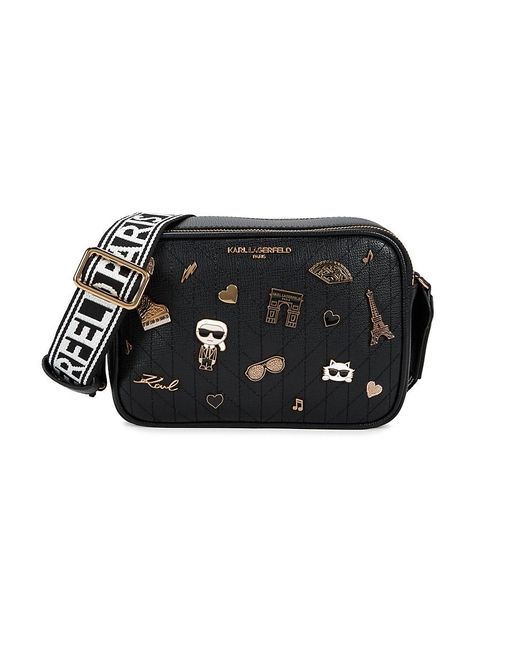 Karl Lagerfeld Women's Black Maybelle Embellished Crossbody Bag