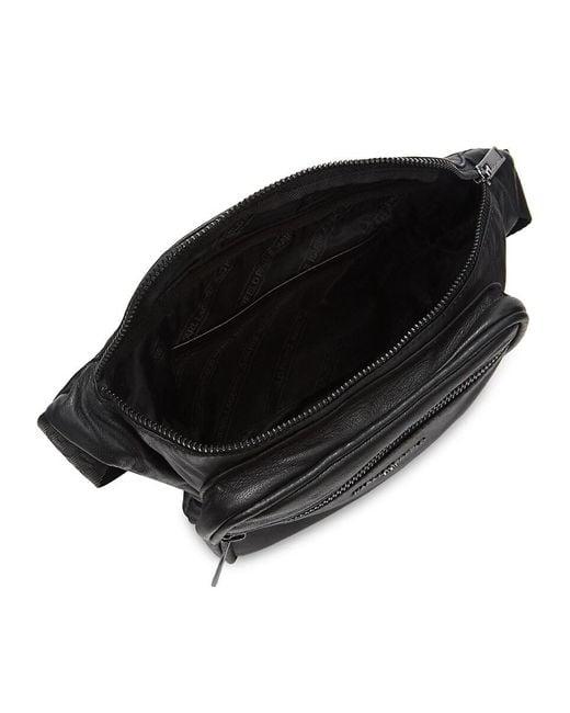 Karl Lagerfeld Black Leather Belt Bag for men