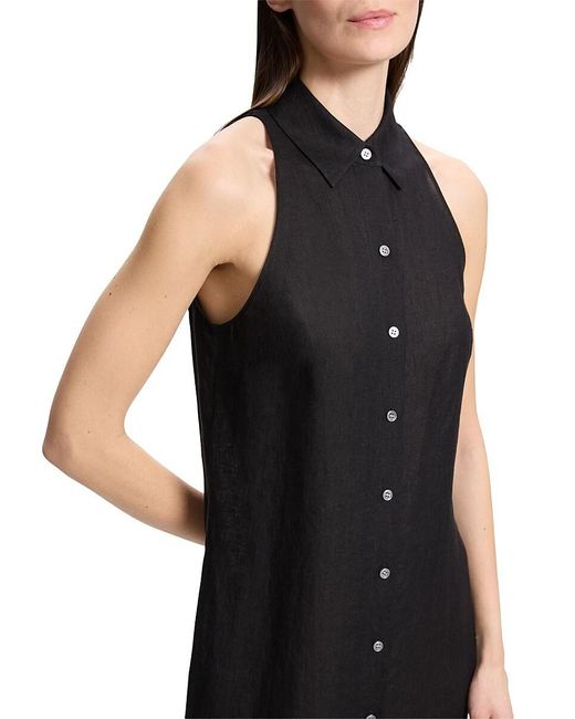 Theory Blue Chambray Button-Front Shirtdress