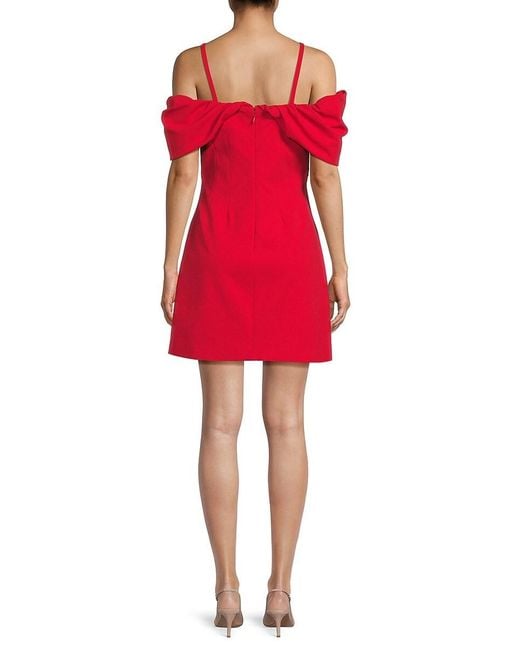 Zac Posen Red Cold Shoulder Mini Dress