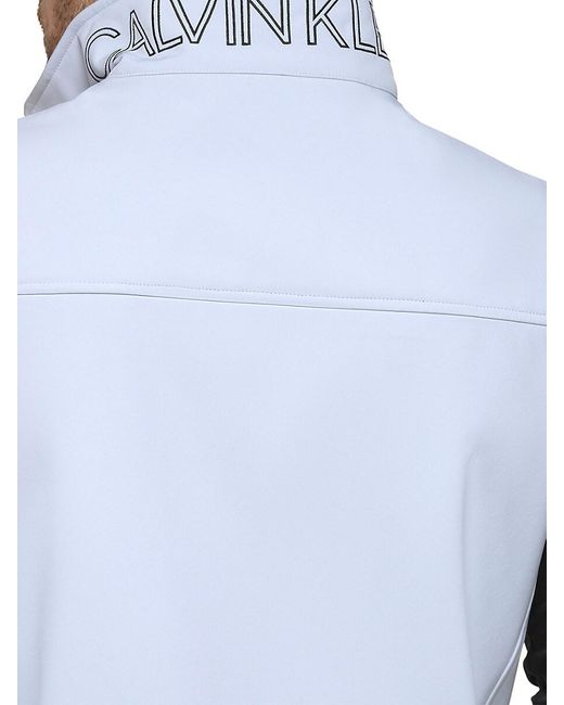 Calvin Klein White Mock Neck Soft Shell Vest for men