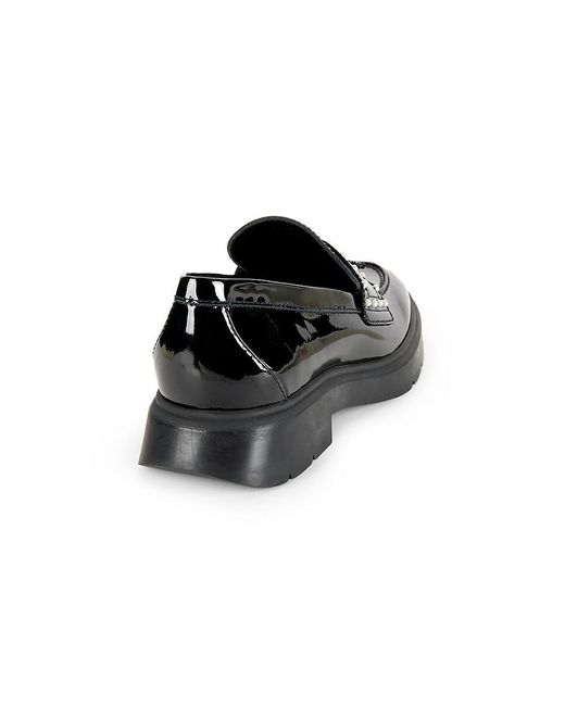 Stuart Weitzman Black Darcy Simulated Pearl Leather Penny Loafers