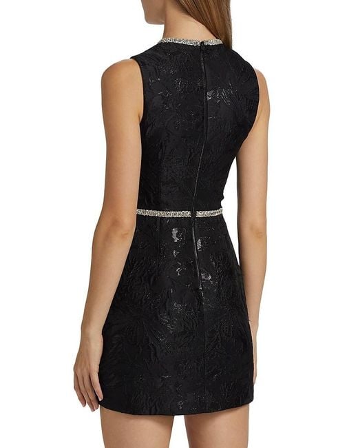 Alice + Olivia Black Ellis Embellished Jacquard Minidress