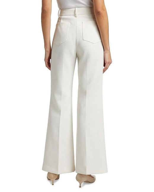 Reiss White Priya Seamed Flare Trousers