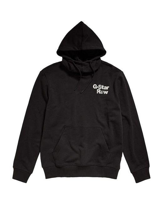 G-Star RAW Black Logo Pullover Hoodie for men