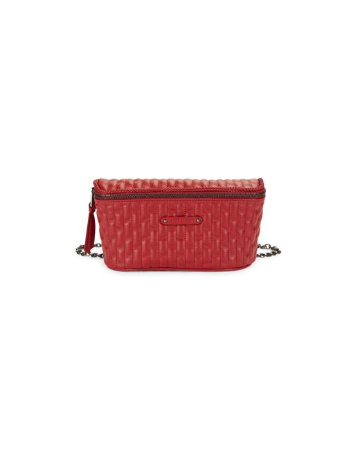 Longchamp Red Amazone Quilted Leather Convertible Belt Bag