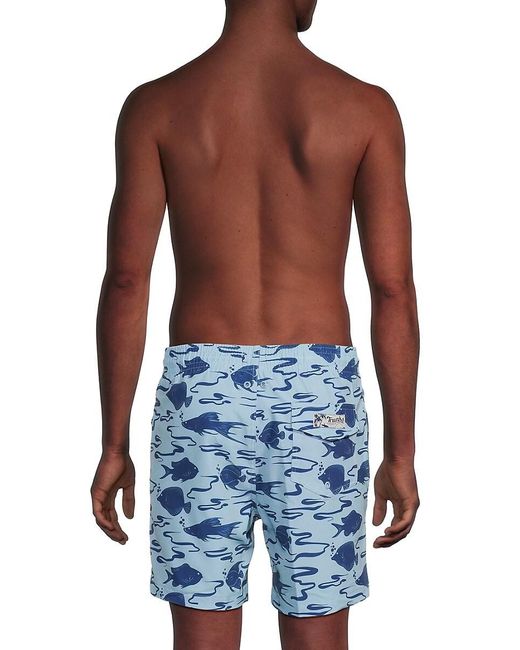Trunks Surf & Swim Red Sano Printed Swim Shorts for men