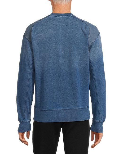 Scotch & Soda Blue Washed Drop Shoulder Sweatshirt for men